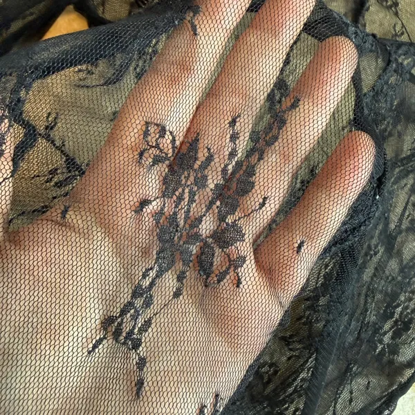 Long Sleeve Sheer Floral Top Black Sexy Mesh Layering See Through Lace Alt Baddi - Image 11