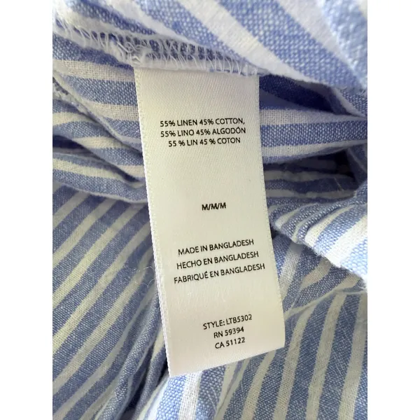 Beach Lunch Lounge Linen Cotton Blend Beachy Nautical Tie Waist Wide Leg Pants M - Image 5