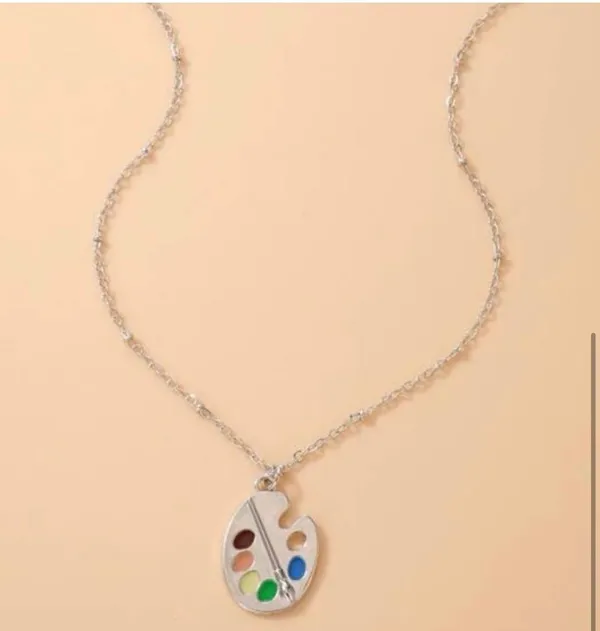 Paint Palette Necklace Silver - Image 3