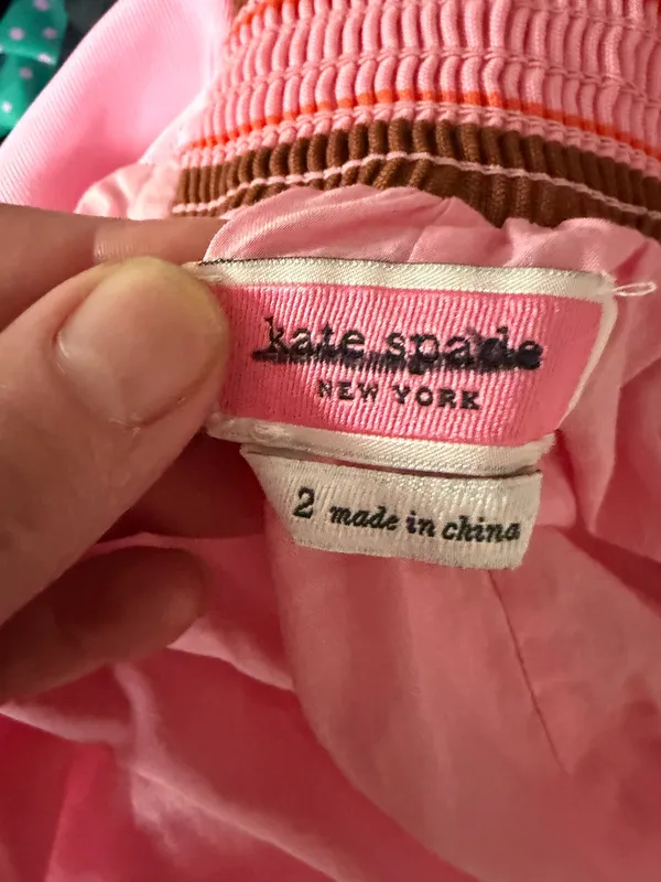 NWOT Kate Spade Linen Blend Striped Bow Old Money Coquette Tie Midi Skirt 2. - Image 6