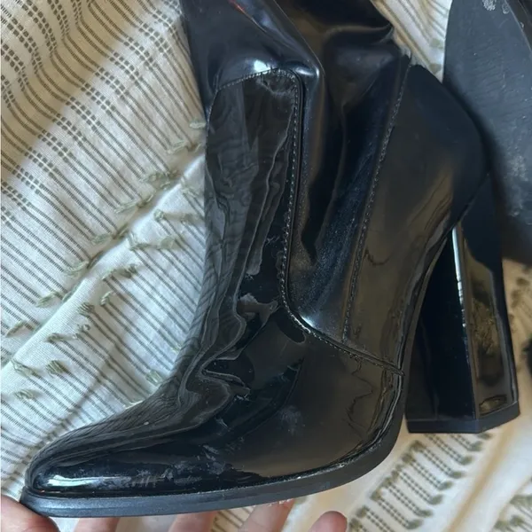 Black Patent Leather Ankle Boots - Image 3