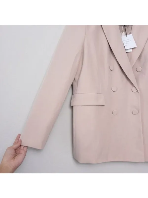 NWT Generation Love Arielle Crepe Blazer XXL Latte Double Breasted - Image 7