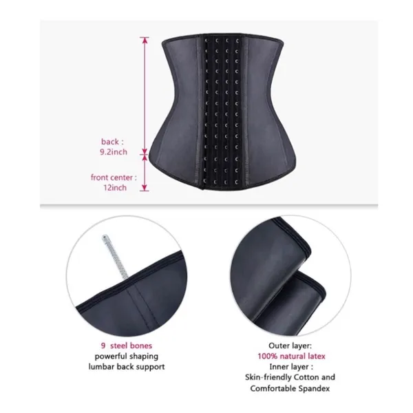 NWT Latex Waist Trainer Hourglass Corset - Image 7
