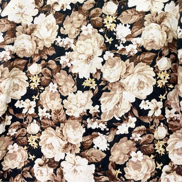 Abercrombie & Fitch Floral Linen Blend Mini Dress Brown Beige Roses Size Small - Image 4