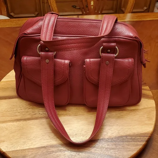 Casual Corner Burgundy Handbag Purple - Image 3