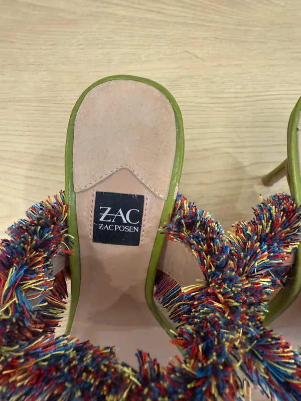 Zac Posen Multicolor Fringe Green Heels - Image 4