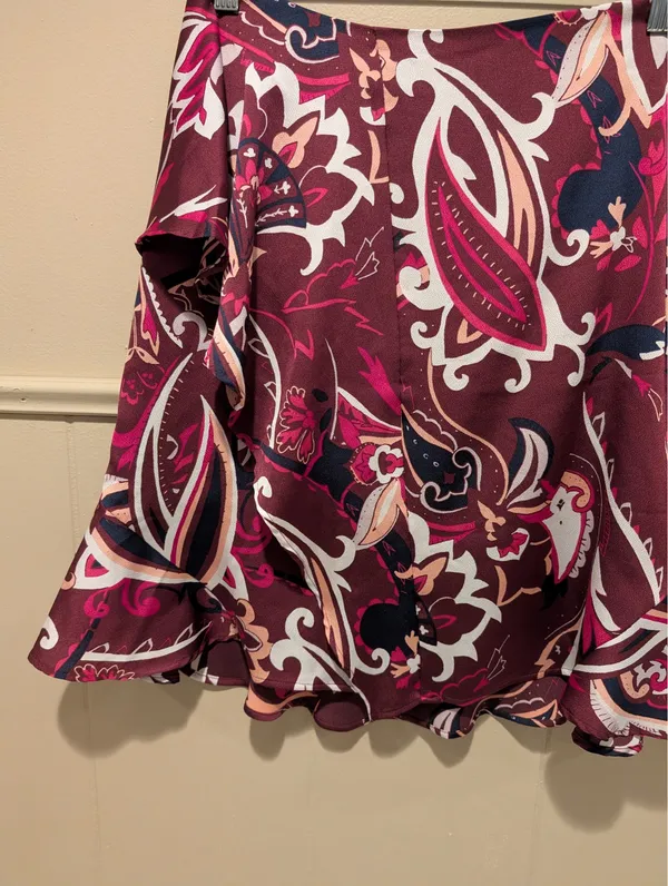 Banana Republic Faux Wrap Purple Pink Skirt - Image 3