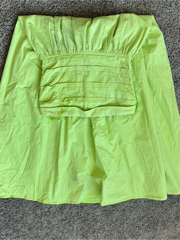 Wayf Lime Green Midi Dress with Spaghetti Straps - Image 7