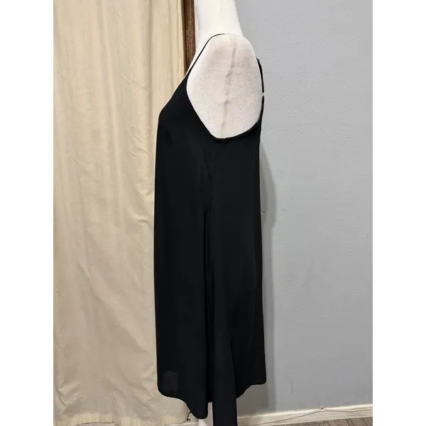 Wild Fable Slip Mini Dress XS Ebony Black Rayon Scoop Back Adjustable Gothic - Image 3