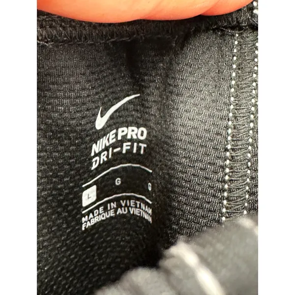 Nike Pro Dri-Fit Black Fleece Training Pants Sweatpants Elastic Waist‎ Women L - Image 6