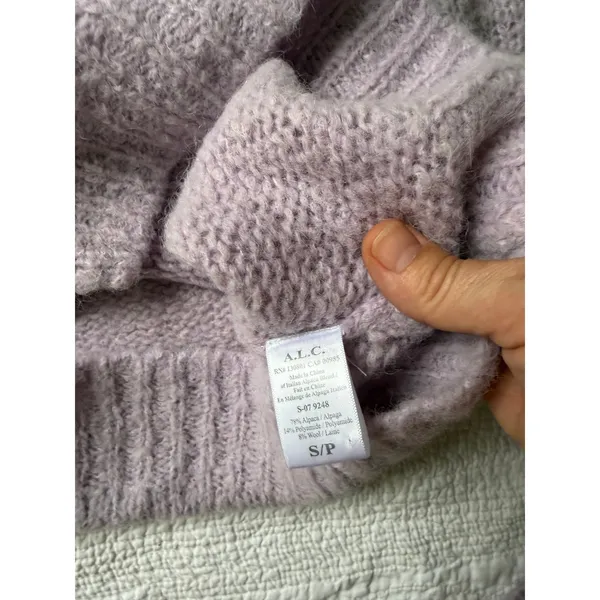 A.L.C. Alpaca Blend Sweater Small Petite Lavender Purple Cropped - Image 10