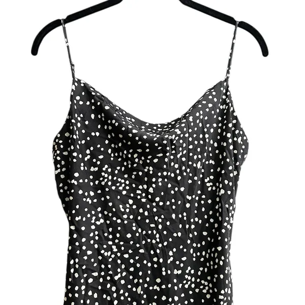 Womens Mini Slip Dress Open Back Black Polka Dot Coquette Size Small - Image 4