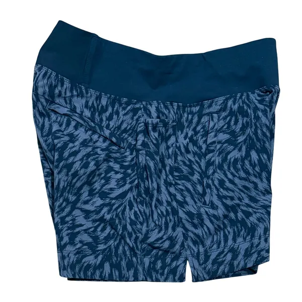 Athleta Trekkie‎ North Printed Shorts Lynx Navy size 4 - Image 4