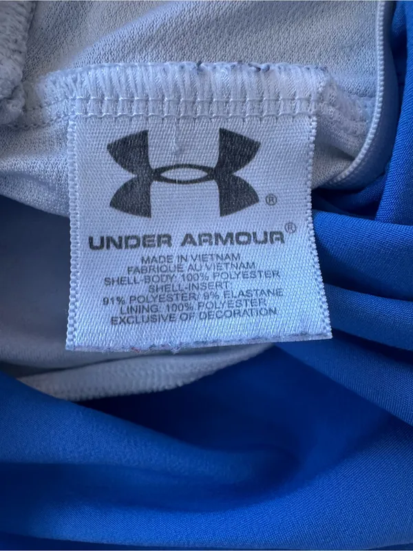Under Armour Royal Blue Women's Athletic Shorts with White Trim - Image 2