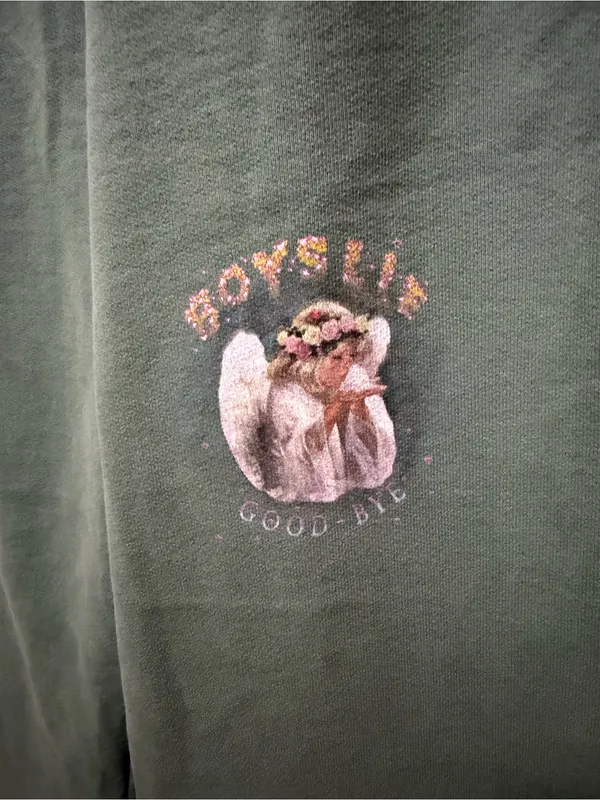 Boys Lie Goodbye Angel Sweatpants Green Cotton Gigi Hadid Size Medium - Image 7