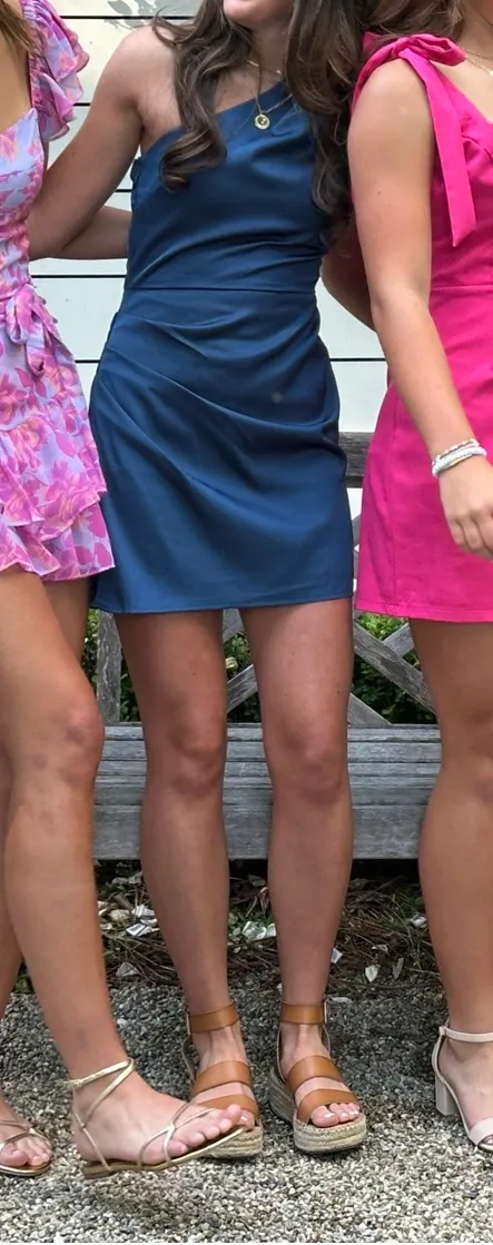 Lulus min homecoming dress blue satin - Image 6