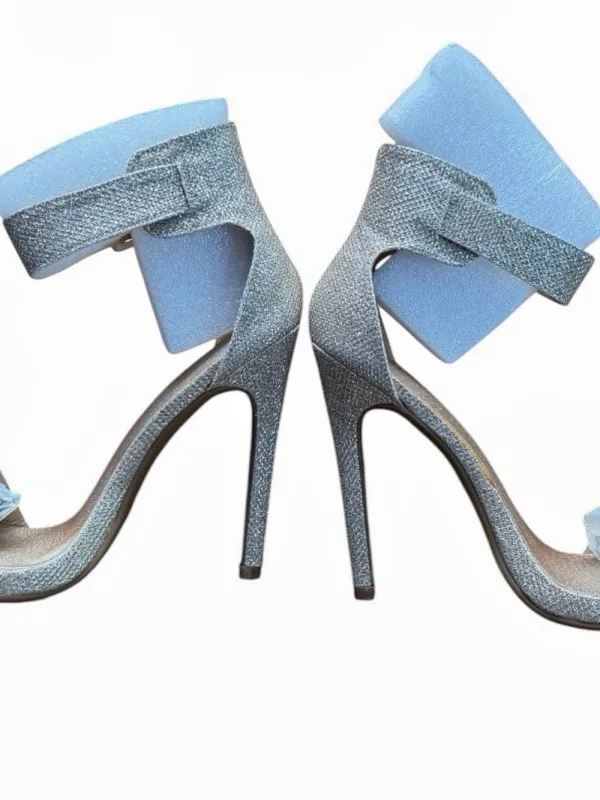Dream Pairs Elegantee-N Women's Size 7 Silver Glitter Ankle Strap Stiletto Heels - Image 3