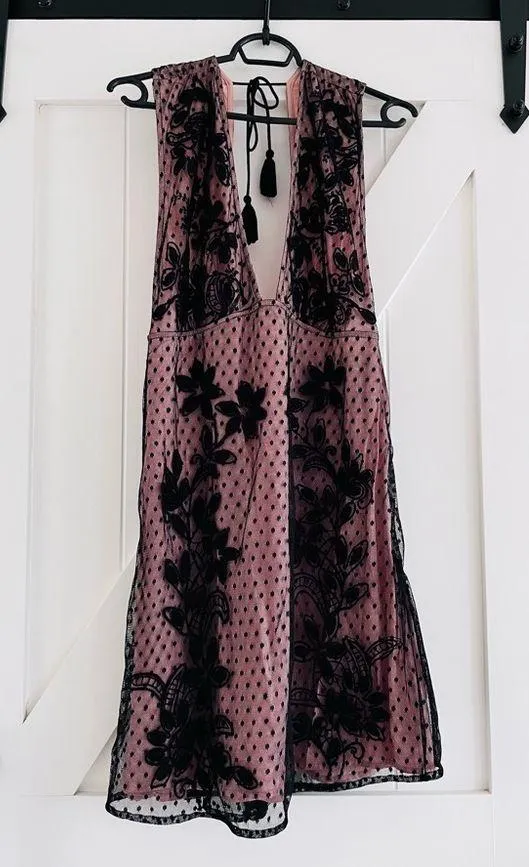 Free People Sundown Mini Dress in Black Size Medium NWOT $250 - Image 3