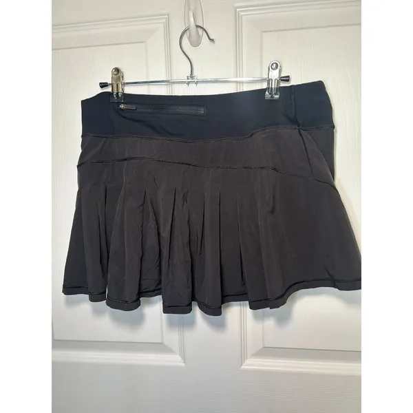 Lululemon Pace Rival Skirt 8 Black Pleated‎ Athletic Tennis Golf Skort - Image 2