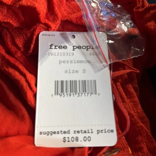Free People On‎ The Weekend Blouse Persimmon NWT Size Small - Image 8