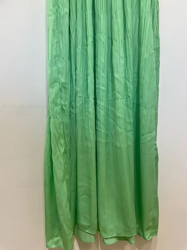 CURRENT AIR Mint Green Pleated Maxi Dress | | Boho Flowy Bright Summer Dress - Image 8