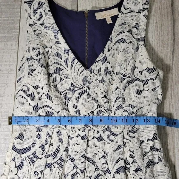 Monteau White‎ Lace Dress V Neck Sleeveless Party Cocktail Dress - Image 6
