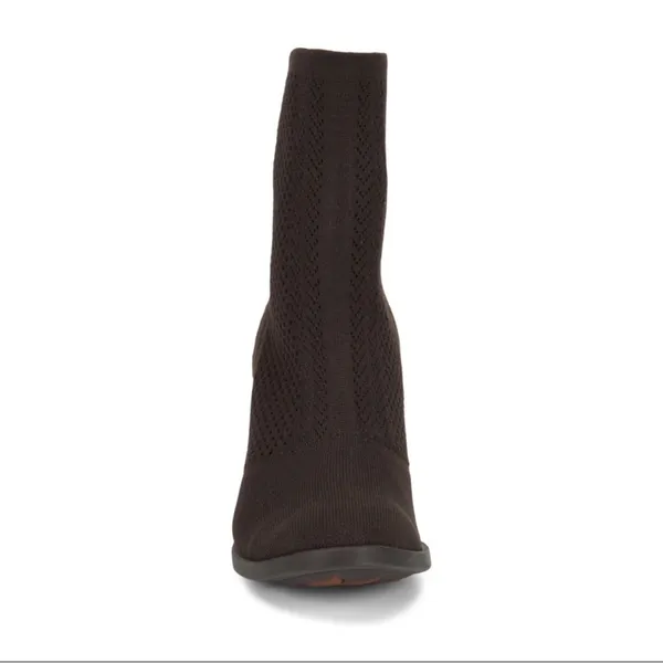 BORN Meggs Brown Sock Boots Pull- On Block Heel Booties Size 10 - Image 5