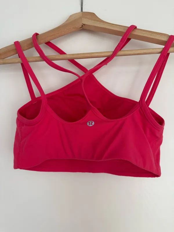 Lululemon Flow Y Strappy Bra Nulu *Light Support, A-C Cups Colour Lip Gloss Size 6 - Image 3