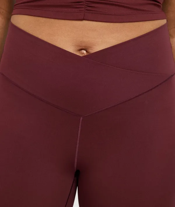 Aerie Crossover Flared Leggings Royal Berry - Image 4