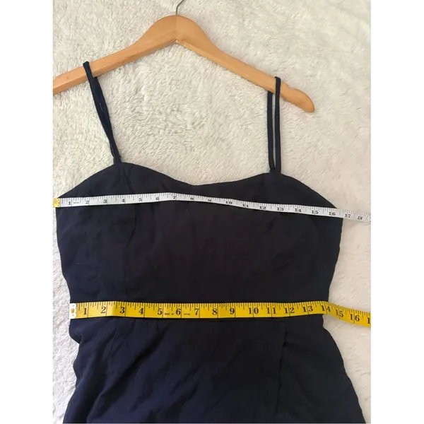 Lulus Significant Sweetie Navy Blue Tie-Back Skort Romper Size Large Linen Beach - Image 8