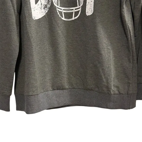 Game Day Football Sweatshirt Unisex L Gray Graphic Pullover‎ Crew Neck - Image 2