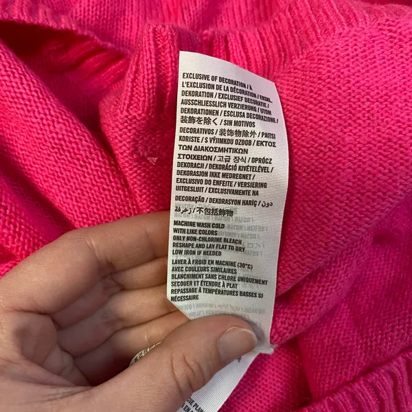 Abercrombie & Fitch Wool‎ Blend Sweater Womens Size M Hot Pink Preppy - Image 8