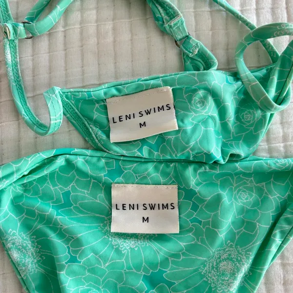 Leni Swims Teal Mint Floral Bikini - Image 3