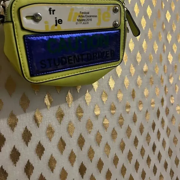 Neon yellow fluorescent green Cross body bag purse Fanny pack caution student dr - Image 5