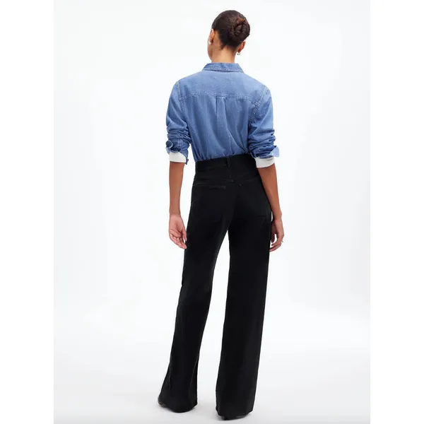 Madewell Superwide Leg Pants Corduroy Black High Rise Stretch Cotton US 25 NWT - Image 4