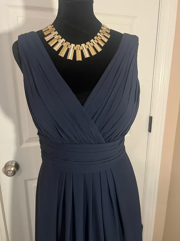 Formal blue maxi bridesmaid evening dress - Image 2