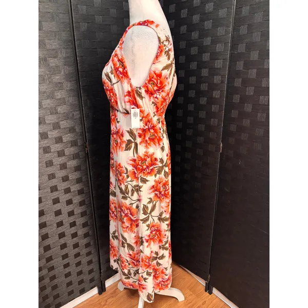 NWT Old Navy Maxi Dress Womens XS Floral Crepe‎ Empire Waist Boho Cottage Party - Image 4