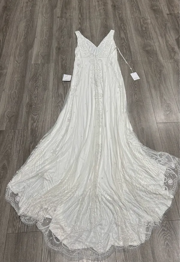 New Lulus Passionate White Beaded Sequin Mermaid Maxi Dress Size XL MSRP $318 - Image 8