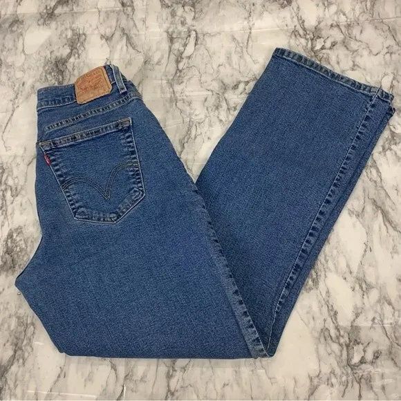 Levi’s 550 Classic Relaxed Bootcut Denim jeans Blue Size 14 90s Vintage Y2K - Image 2