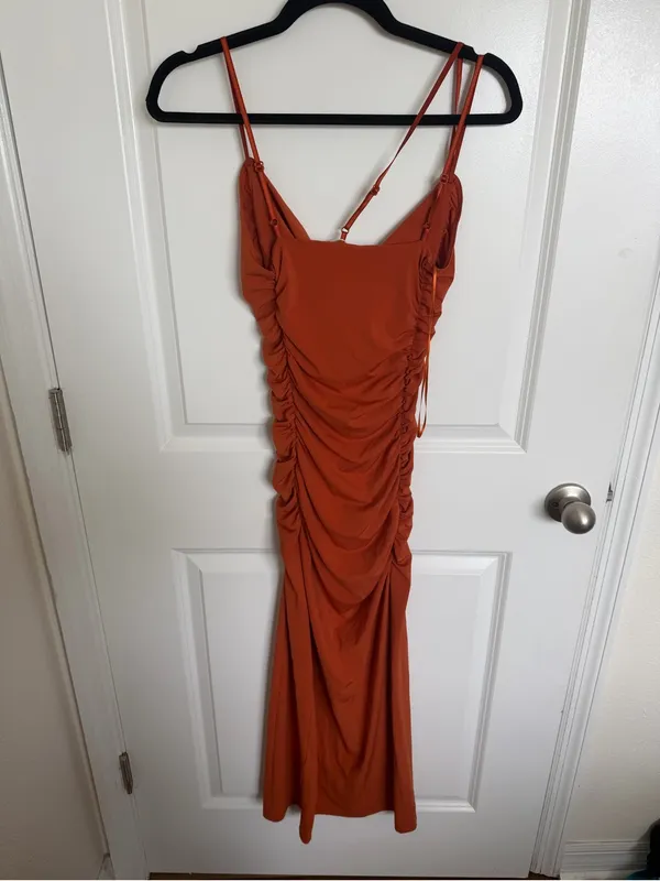 NWT Zara Ruched Dress Size Small - Image 4