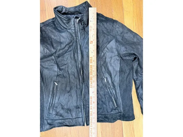 Wilsons Leather Maxima Leather Moto Jacket Textured Crinkle Vintage M/L - Image 5