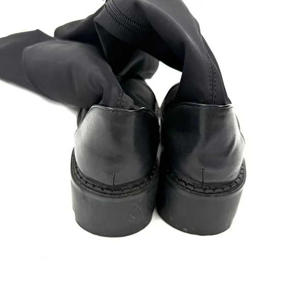 Ovar The Knee Stretchy Boots Slim Fit Combat Boots Round Toe Lycra High Boots - Image 10