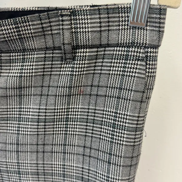 Ann Taylor Grey Glen Plaid Ankle Trousers Women's 6 Stretch Slim Dress Pants - Image 3
