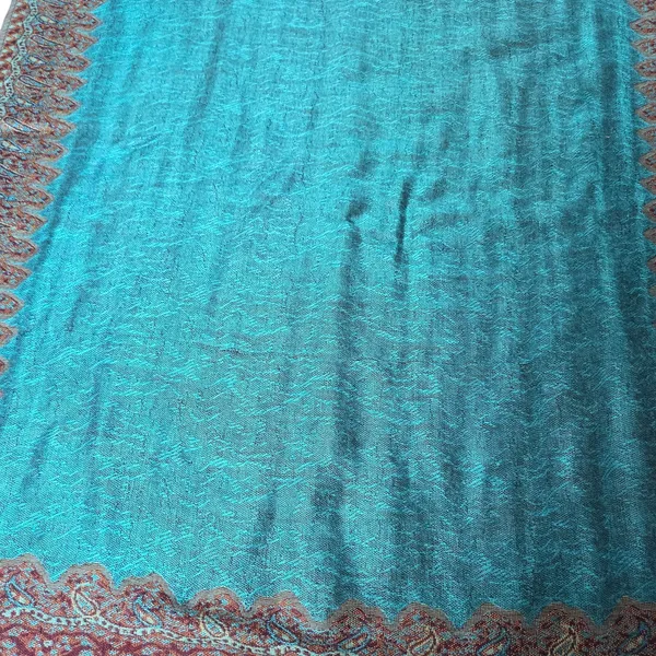 Pashmina Silk Blend Decorative Traditional Paisley Fringe Woven Reversible Scarf - Image 6