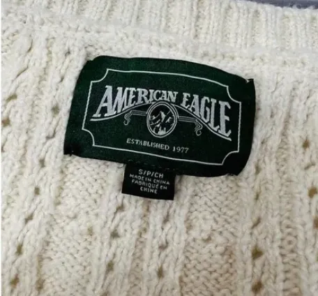 American Eagle Cream Cardigan Sweater - Image 4