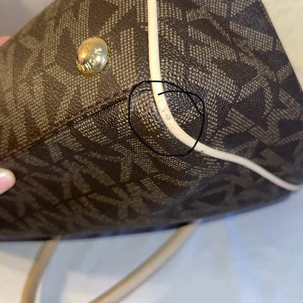 Michael Kors Dark Brown and Tan Logo Tote - Image 13