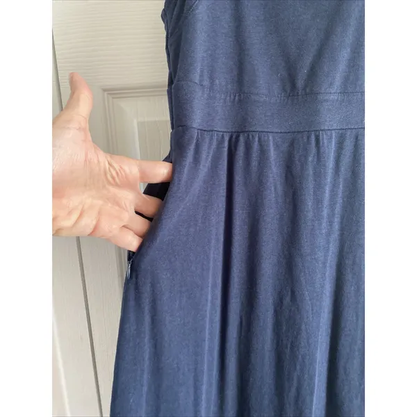 Tasc‎ Womens Medium Blue Sleevess Dress Organic Cotton Blend - Image 7