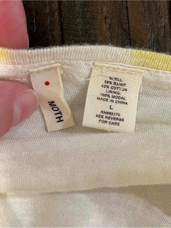 Moth by Anthropologie Yellow & White Spaghetti Strap Sundress Size L - Image 3