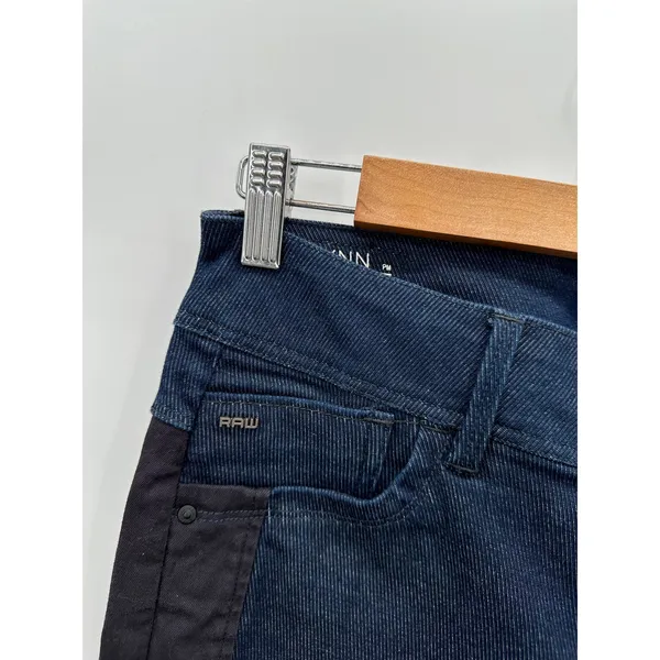G-Star Raw Lynn Mid Skinny Jeans Womens 28x32 Blue Dark Wash Side Zip Tuxedo - Image 5