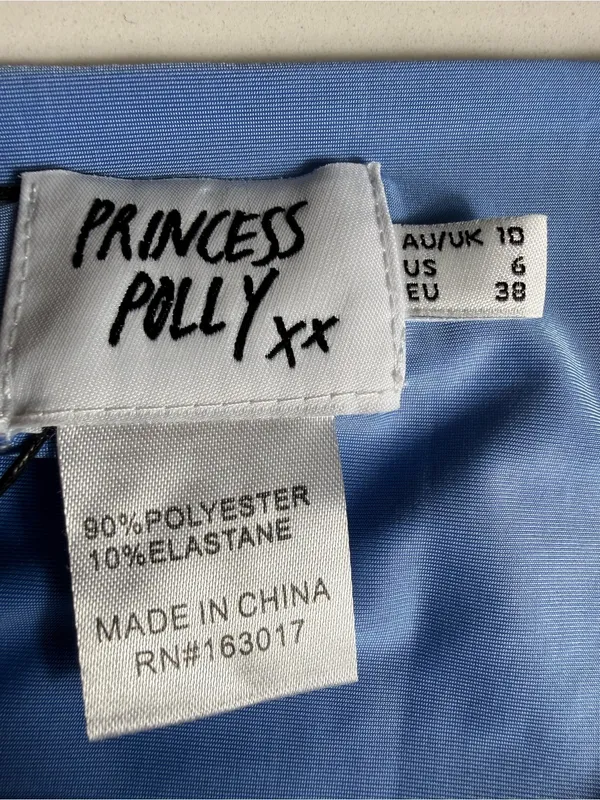 Princess Polly Blue Halter Tie Open Back Crop Top Size US 6‎ - Image 6